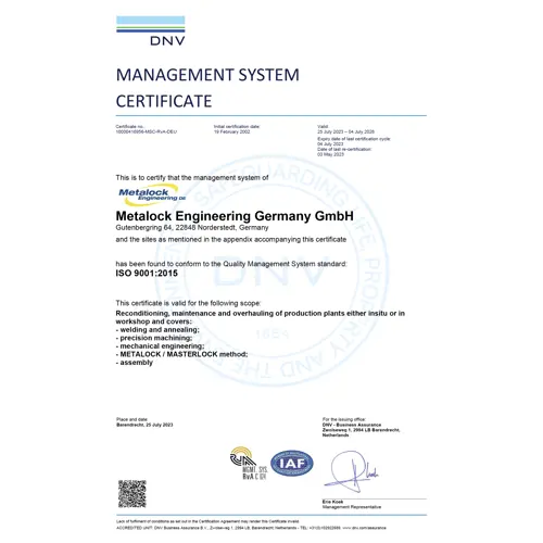 DNV – Certificate ISO9001:2015 - EN - until 04072026