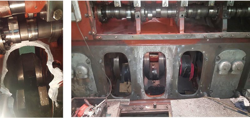 MAK 32 crankcase door repair