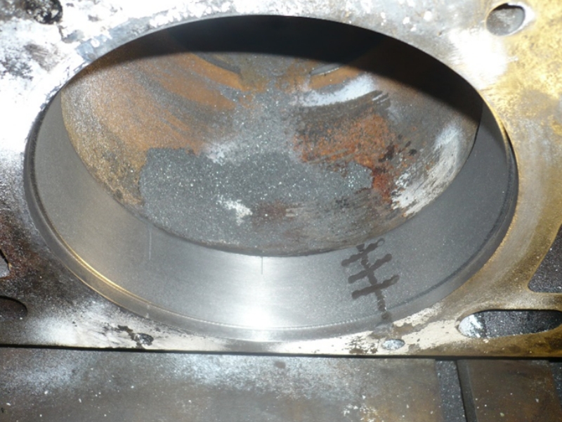 Cracked Lower Liner diameter repaired using the metalock method and re-bored by our on site machining department.